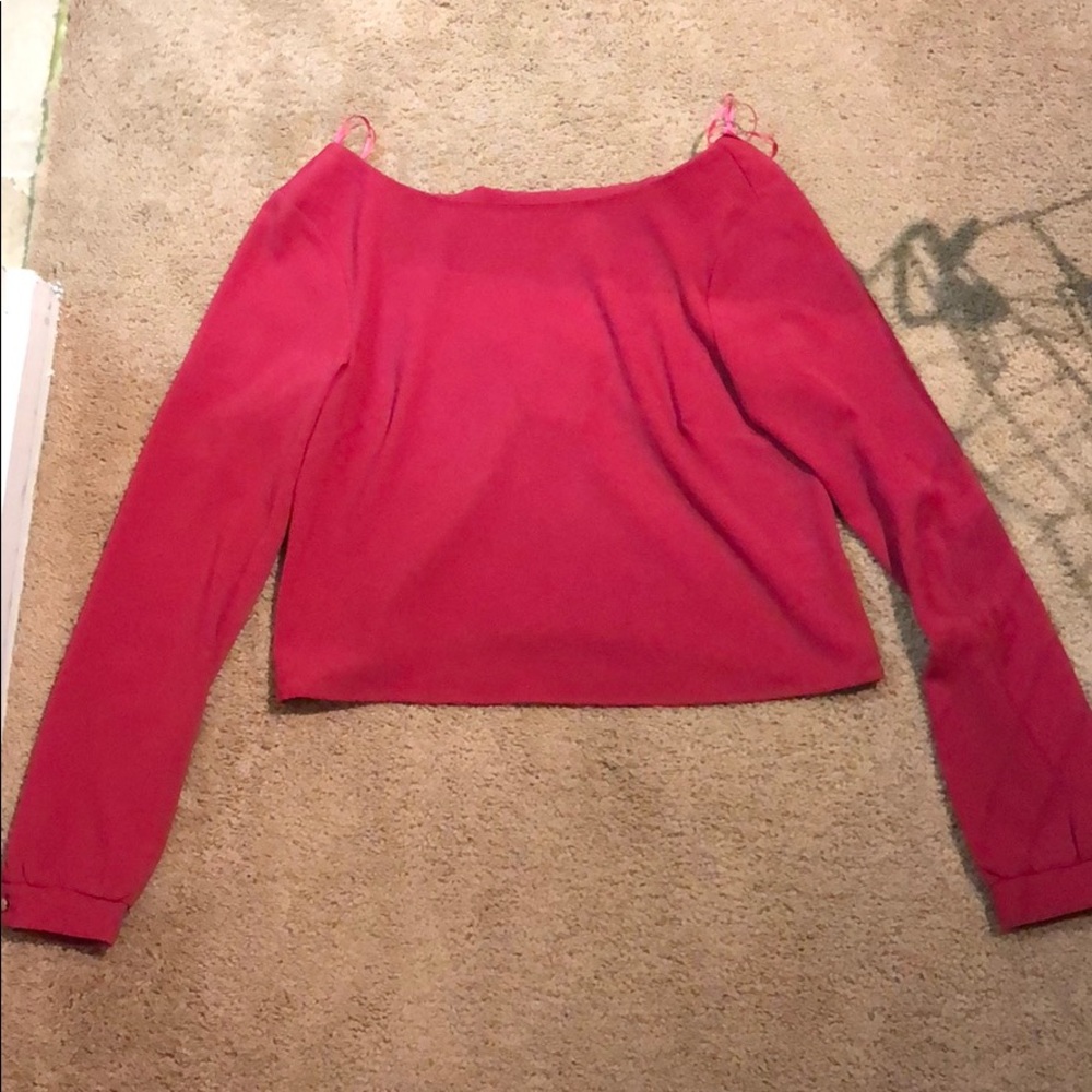Pink open back top